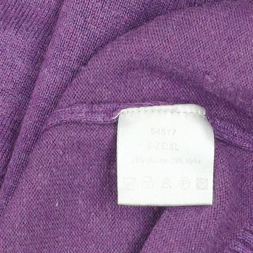 Micha Women’s Purple Mock Neck Knit Jumper XL Viscose Blend