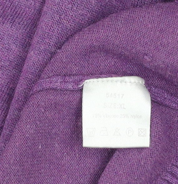Micha Women’s Purple Mock Neck Knit Jumper XL Viscose Blend