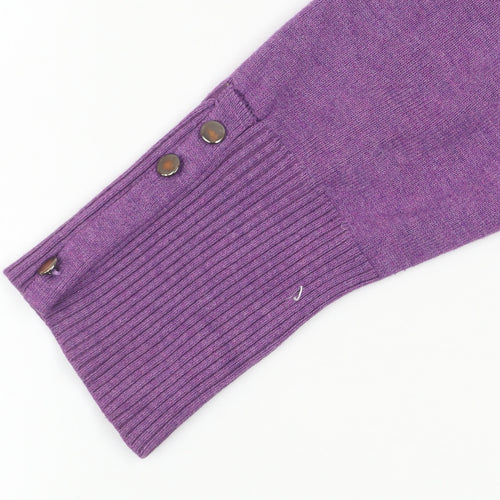 Micha Women’s Purple Mock Neck Knit Jumper XL Viscose Blend