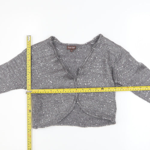 Phase Eight Women's Grey Sequin Knit Cardigan Size 14