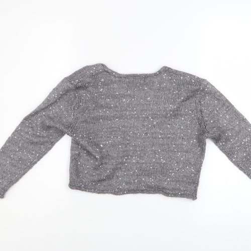 Phase Eight Women's Grey Sequin Knit Cardigan Size 14