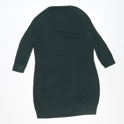 Jack Wills Women Green Size 12 Knit Jumper Dress 3/4 Sleeve