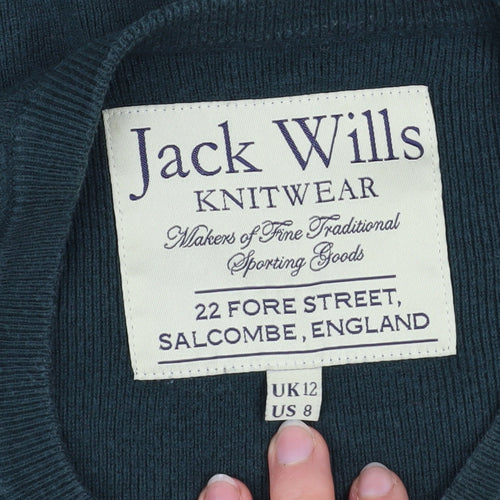 Jack Wills Women Green Size 12 Knit Jumper Dress 3/4 Sleeve