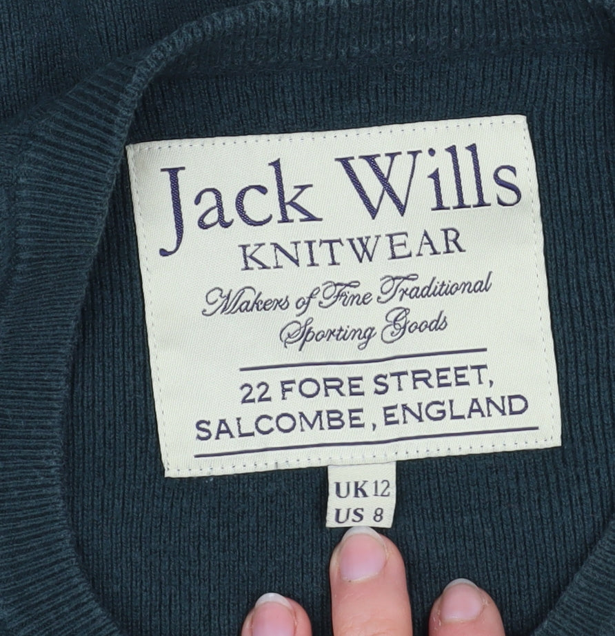 Jack Wills Women Green Size 12 Knit Jumper Dress 3/4 Sleeve