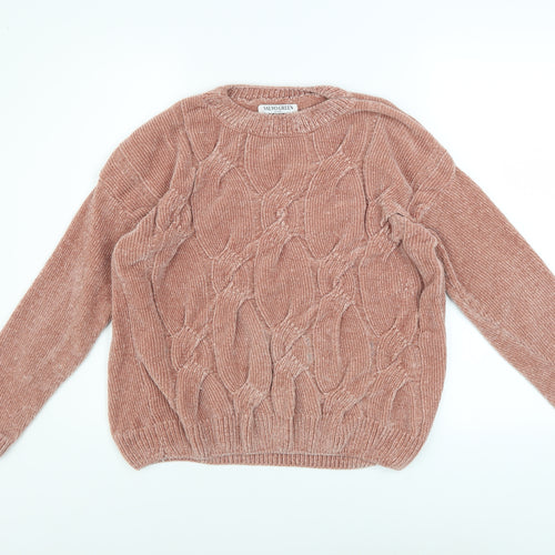 Salvo Green Women Pink Cable-Knit Pullover Jumper XL