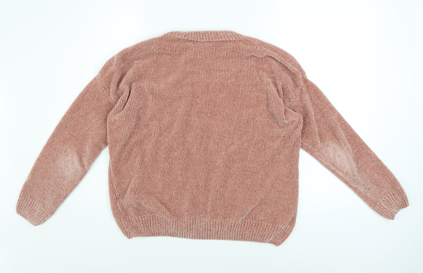 Salvo Green Women Pink Cable-Knit Pullover Jumper XL