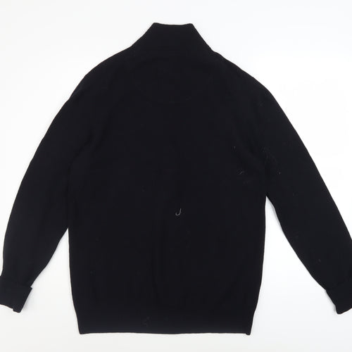 John Partridge Men’s Black Wool Zip Jacket Size L Classic Knit