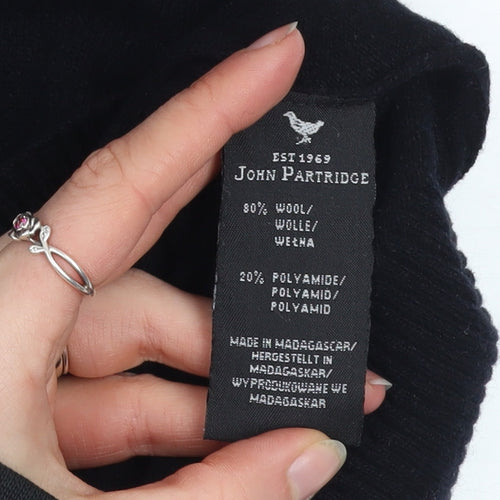 John Partridge Men’s Black Wool Zip Jacket Size L Classic Knit
