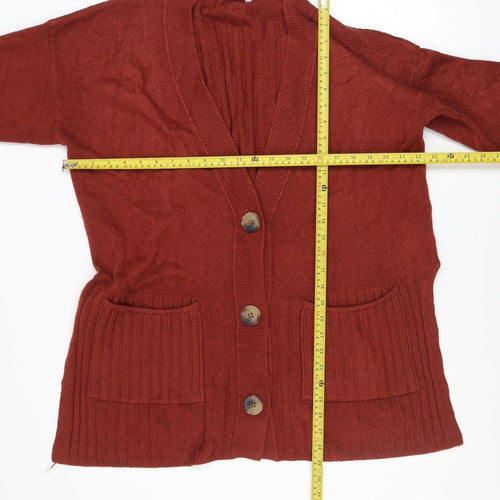 FW Bridge Womens Brown V-Neck Long Sleeve Cardigan Size 12