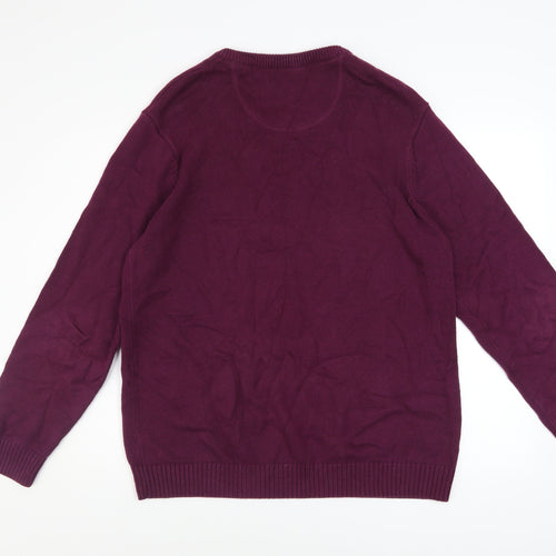 Maine New England Men’s Purple Cotton V-Neck Jumper M