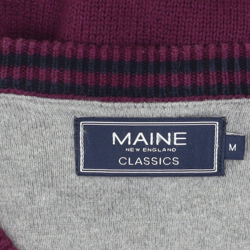 Maine New England Men’s Purple Cotton V-Neck Jumper M