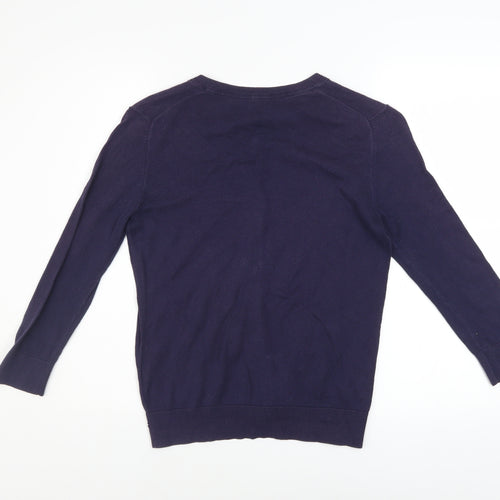 Gap Women's Blue Cotton Long Sleeve Crew Neck Cardigan Size S