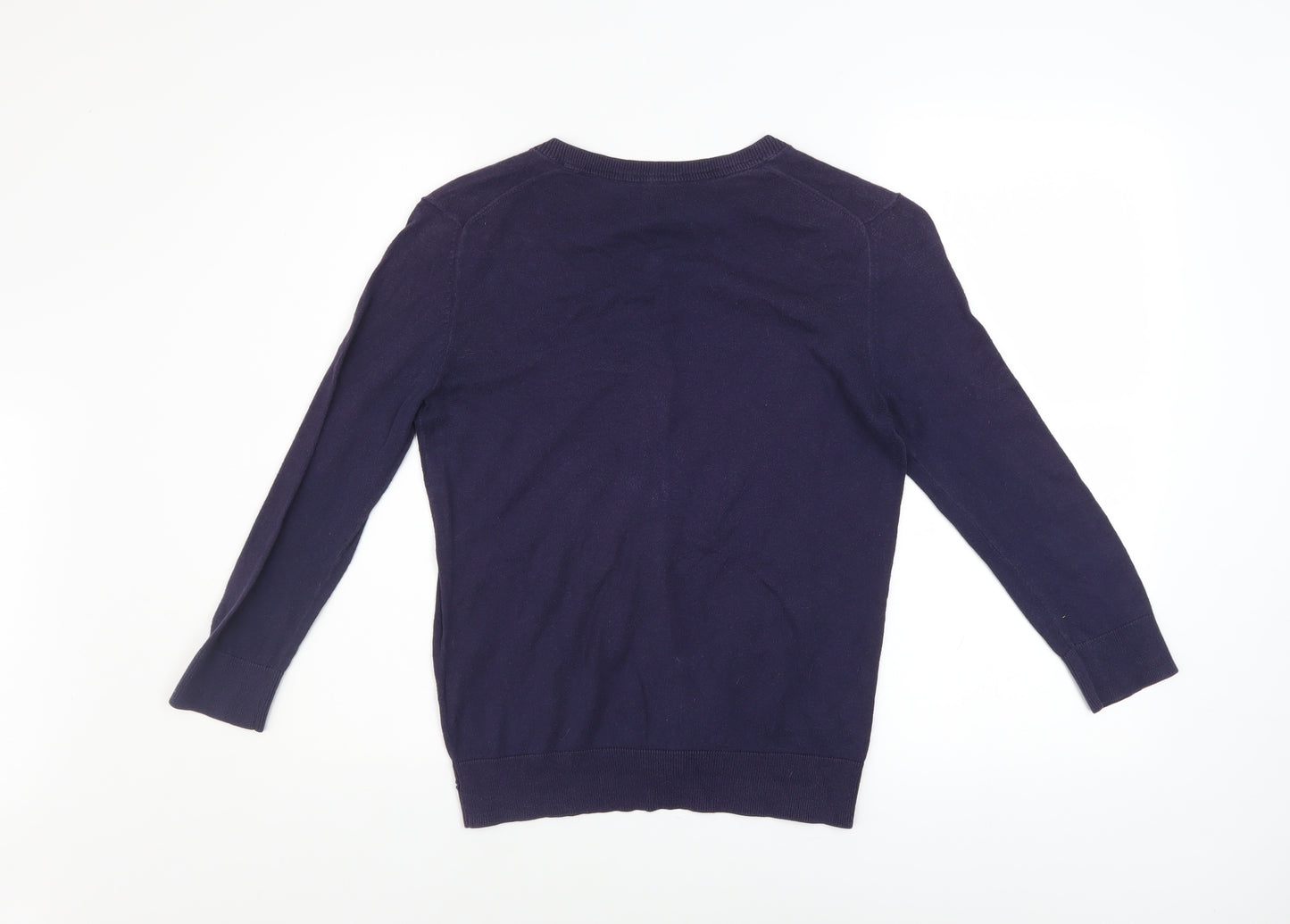 Gap Women's Blue Cotton Long Sleeve Crew Neck Cardigan Size S