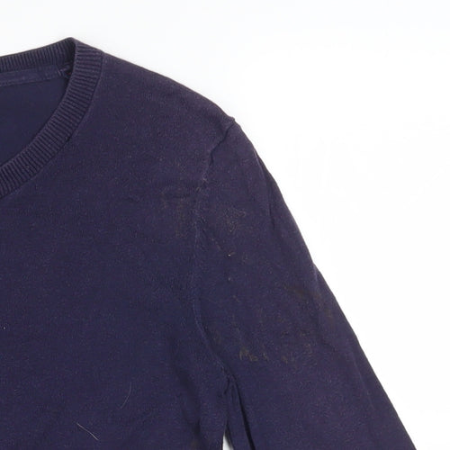 Gap Women's Blue Cotton Long Sleeve Crew Neck Cardigan Size S