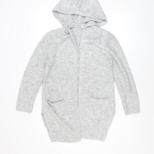 Just Jeans Women’s Grey Hooded Long Sleeve Open Knit Cardigan Size 8