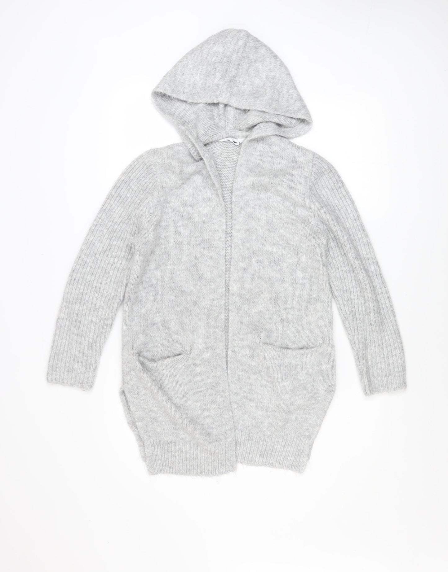 Just Jeans Women’s Grey Hooded Long Sleeve Open Knit Cardigan Size 8