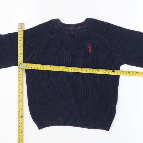 Next Boys Blue Cotton Crew Neck Jumper 3 Years