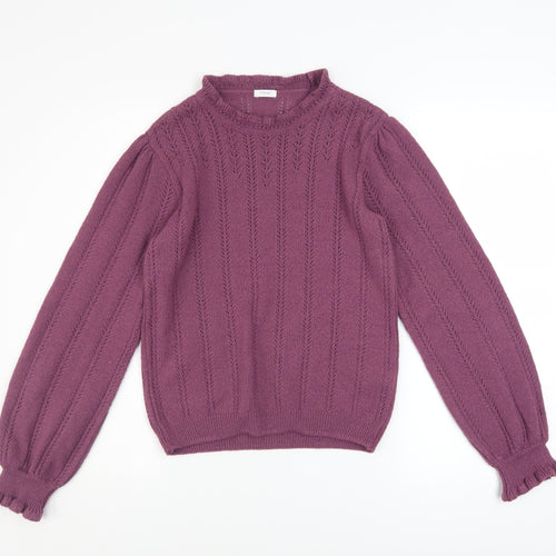 Next Girls Purple Acrylic Blend Long Sleeve Pullover Jumper 14 Years
