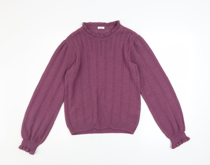 Next Girls Purple Acrylic Blend Long Sleeve Pullover Jumper 14 Years