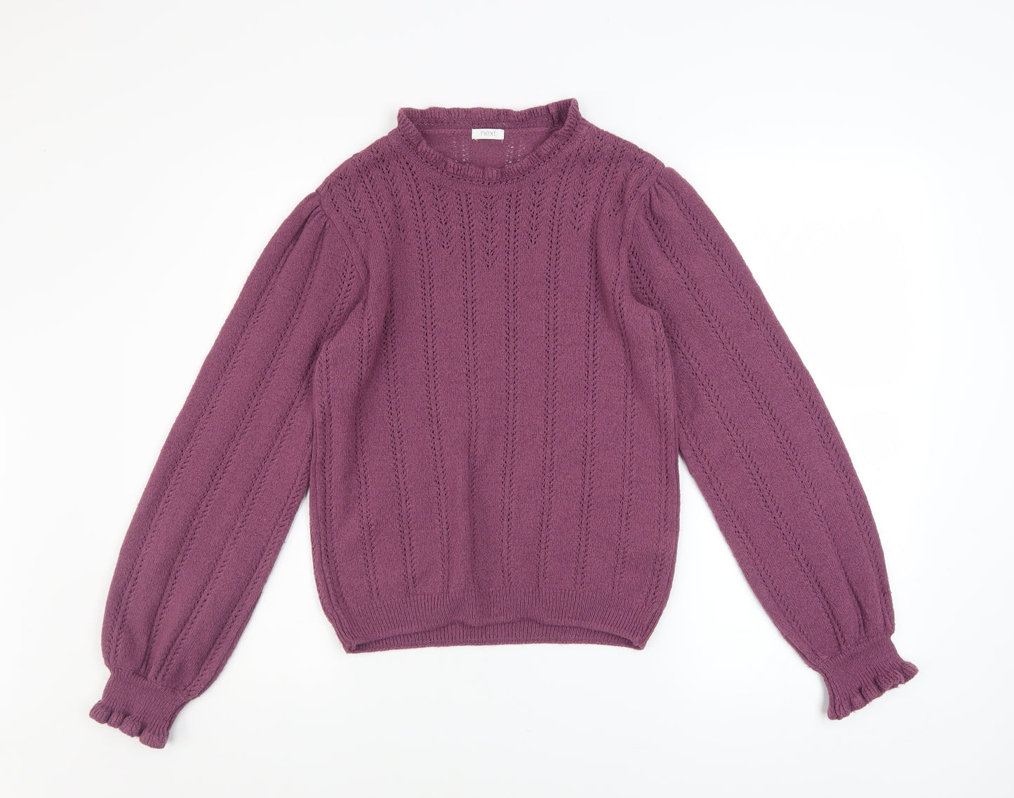 Next Girls Purple Acrylic Blend Long Sleeve Pullover Jumper 14 Years