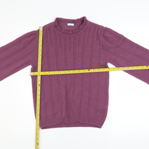Next Girls Purple Acrylic Blend Long Sleeve Pullover Jumper 14 Years