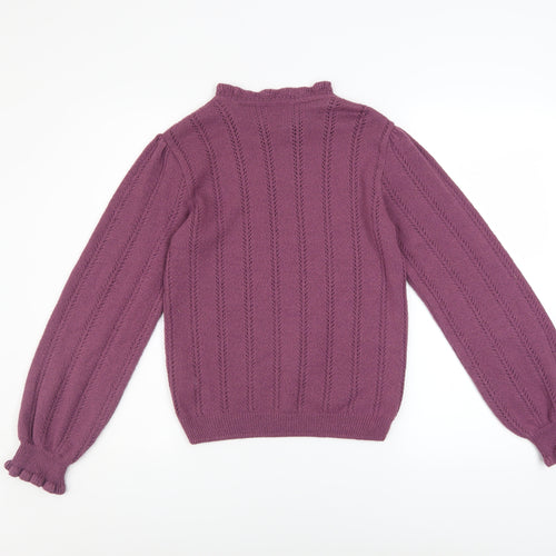 Next Girls Purple Acrylic Blend Long Sleeve Pullover Jumper 14 Years
