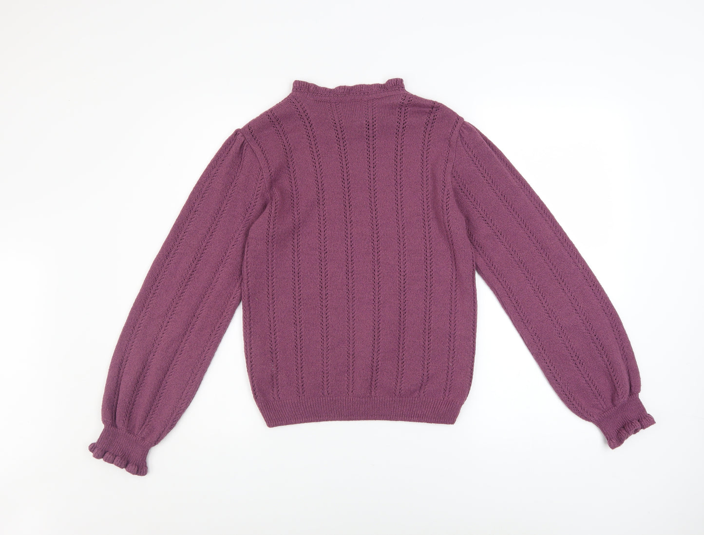 Next Girls Purple Acrylic Blend Long Sleeve Pullover Jumper 14 Years