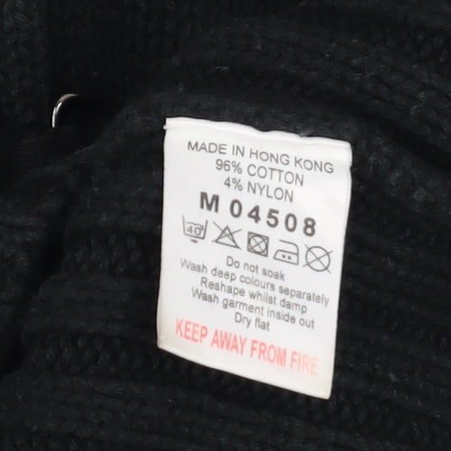 Next Women Black Hooded Knit Coatigan Size M Cotton Blend