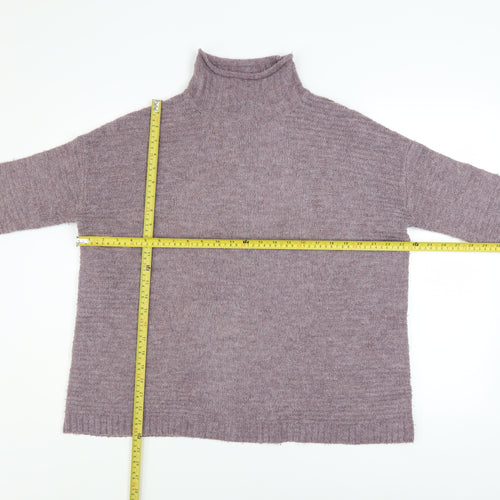 Tu Women’s Purple Mock Neck Relaxed Knit Jumper Size 12