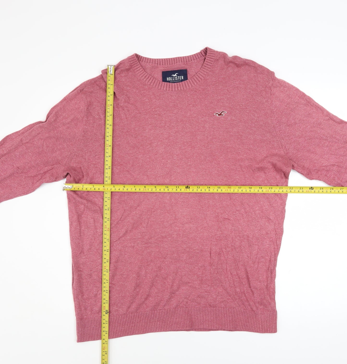 Hollister Men’s Pink Crew Neck Knit Pullover Jumper XL