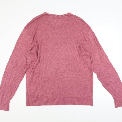 Hollister Men’s Pink Crew Neck Knit Pullover Jumper XL