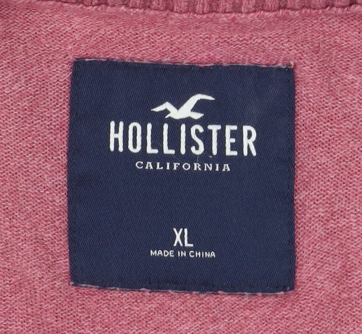 Hollister Men’s Pink Crew Neck Knit Pullover Jumper XL
