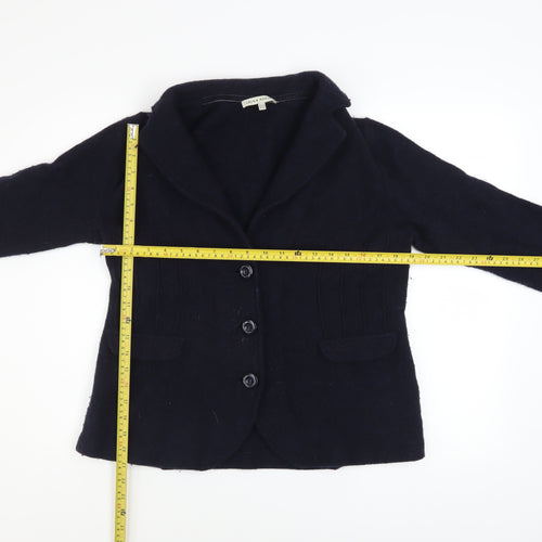 Laura Ashley Women's Black Wool Blazer Jacket Size 14