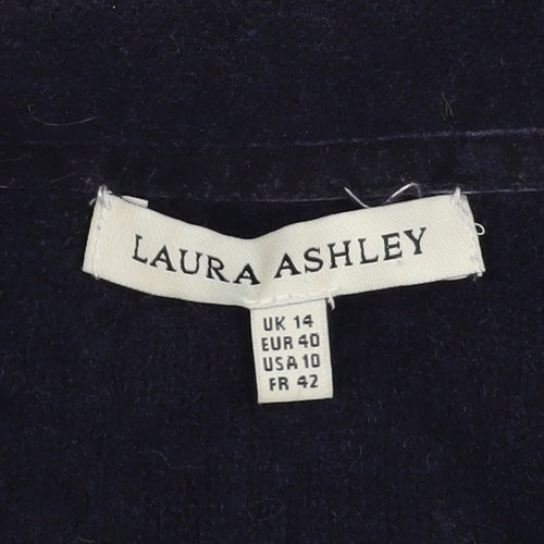 Laura Ashley Women's Black Wool Blazer Jacket Size 14