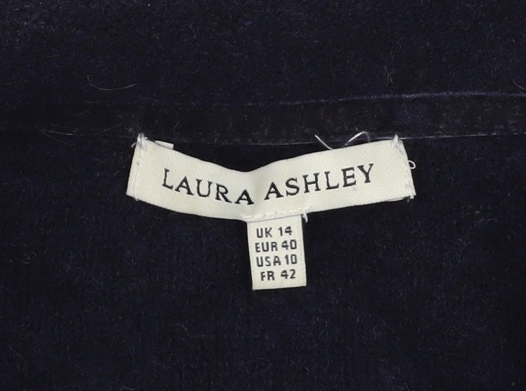 Laura Ashley Women's Black Wool Blazer Jacket Size 14