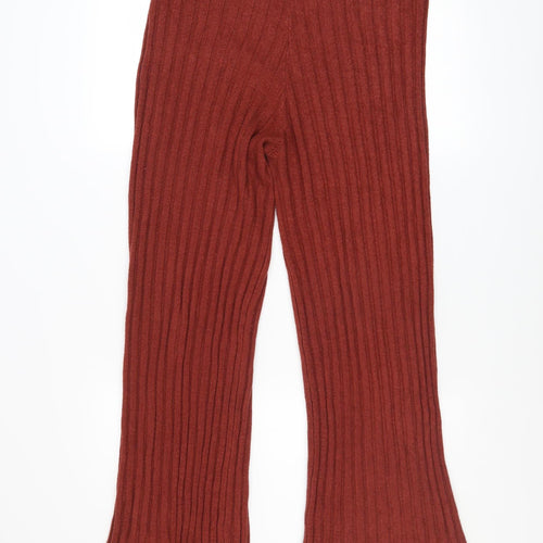 F&F Bridge Womens Brown Knit Flared Trousers Size 12