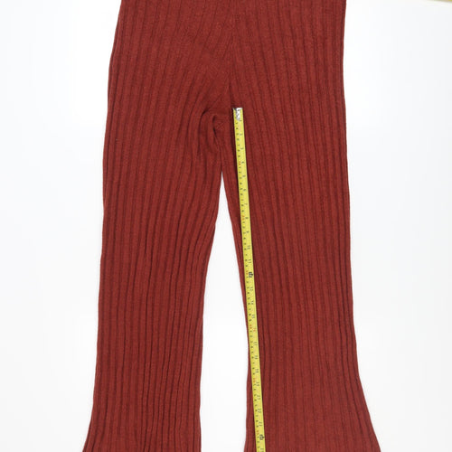 F&F Bridge Womens Brown Knit Flared Trousers Size 12