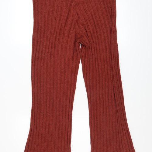 F&F Bridge Womens Brown Knit Flared Trousers Size 12