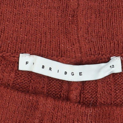 F&F Bridge Womens Brown Knit Flared Trousers Size 12