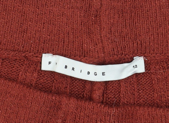 F&F Bridge Womens Brown Knit Flared Trousers Size 12