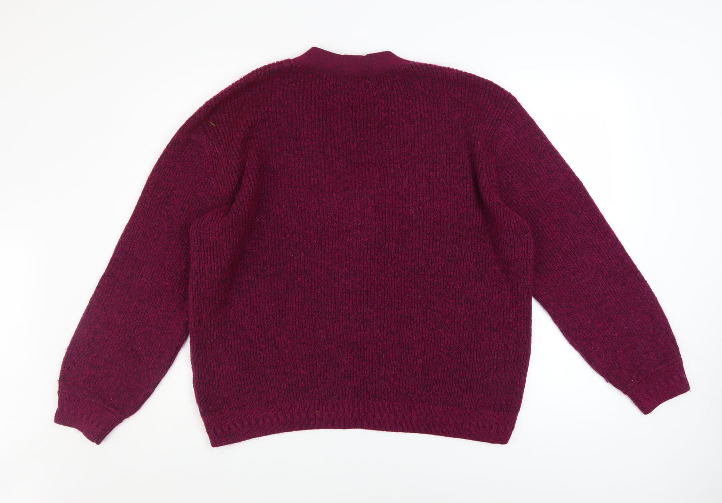 Next Women Red V-Neck Henley Knit Jumper Size L