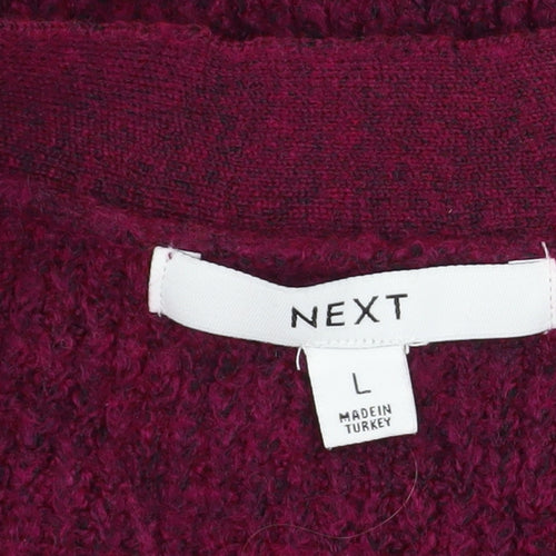 Next Women Red V-Neck Henley Knit Jumper Size L