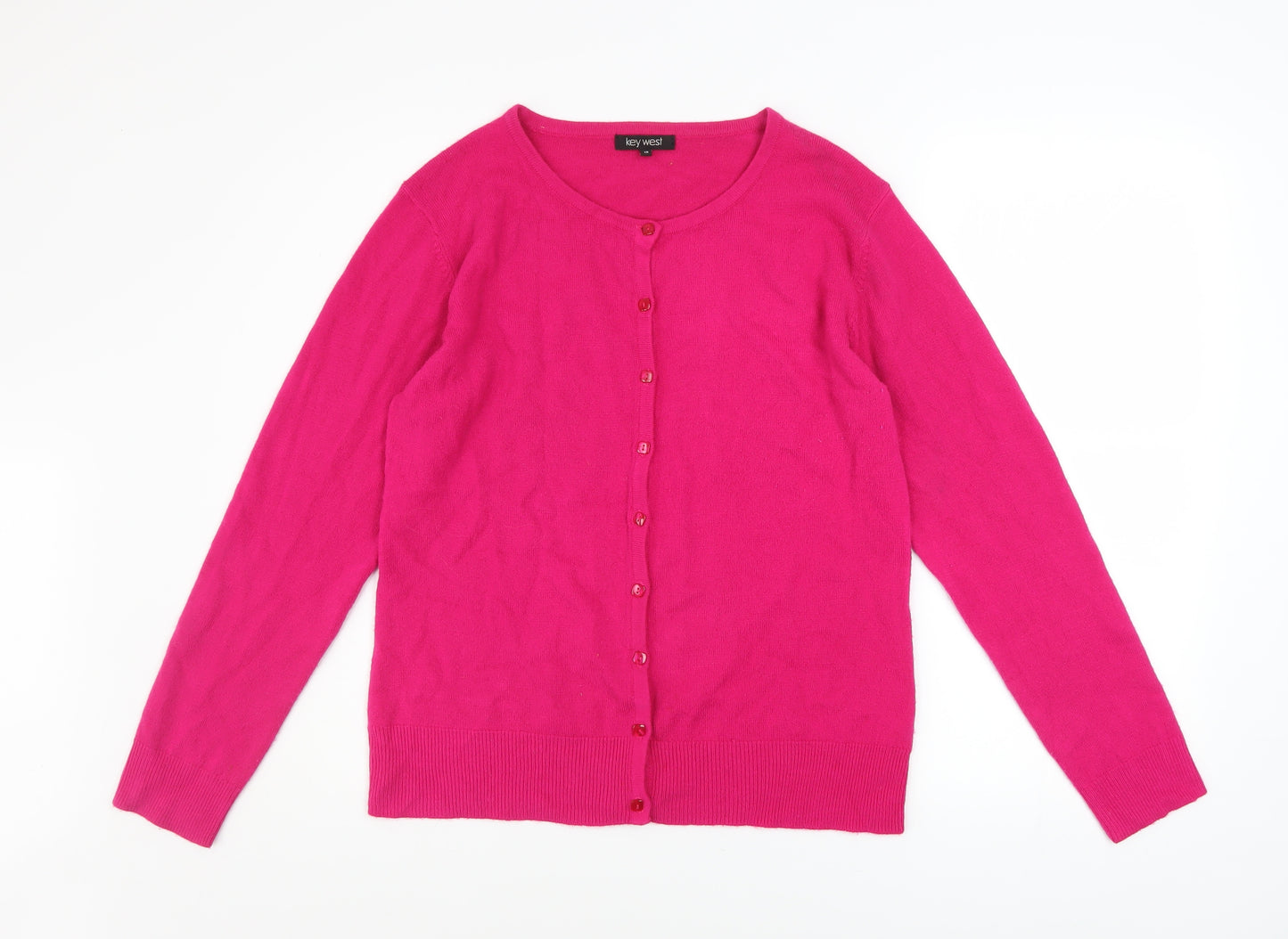 Key West Women's Pink Long Sleeve Button Cardigan Size 18