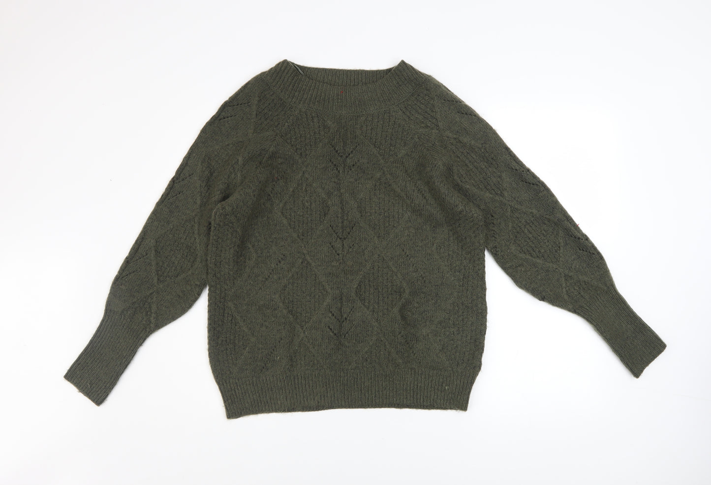 Marks and Spencer Women’s Green Cable-Knit Pullover Jumper M
