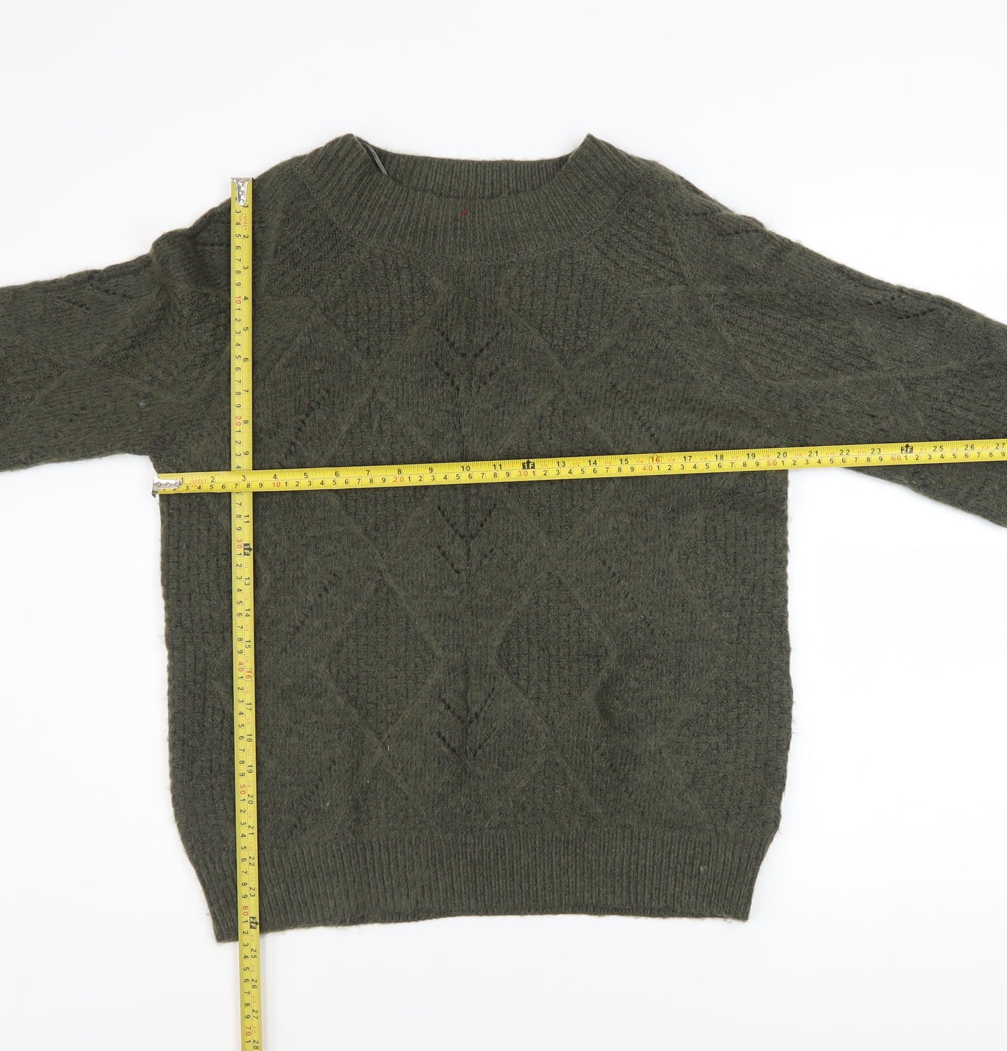 Marks and Spencer Women’s Green Cable-Knit Pullover Jumper M