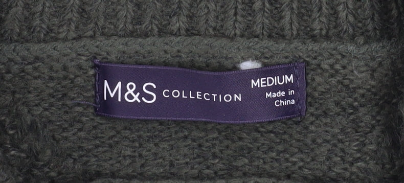 Marks and Spencer Women’s Green Cable-Knit Pullover Jumper M