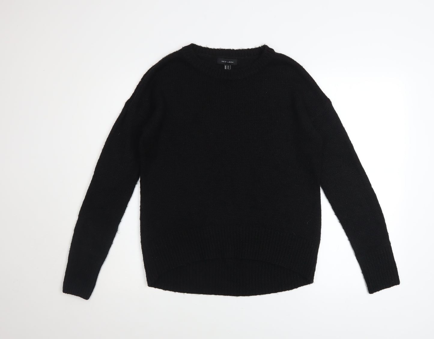 New Look Women's Black Acrylic Crew Neck Pullover Jumper Size S