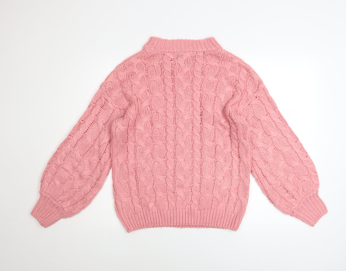In The Style Women Pink Cable-Knit Acrylic Jumper UK 10
