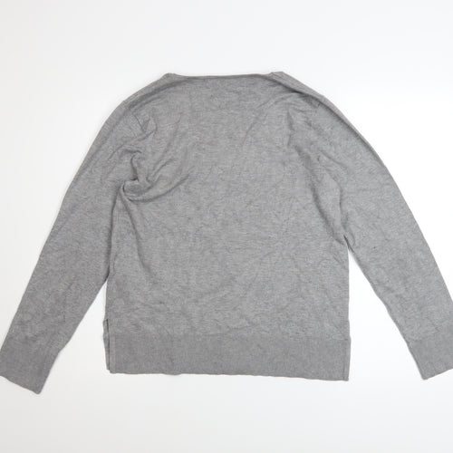 Vero Moda Women's Grey V-Neck Knit Long Sleeve Pullover Jumper Size S