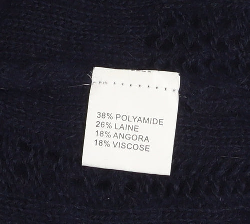 maElla Women Black Knit A-Line Dress S 3/4 Sleeve Button Classic Winter